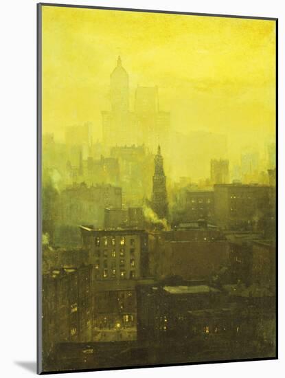 Urban Nocturne-Paul Cornoyer-Mounted Giclee Print
