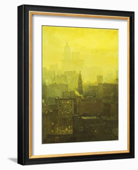 Urban Nocturne-Paul Cornoyer-Framed Giclee Print