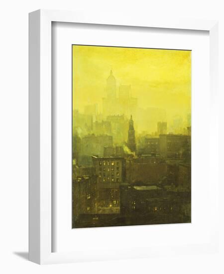 Urban Nocturne-Paul Cornoyer-Framed Giclee Print