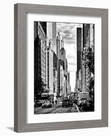 Urban Scene, Architecture and Buildings, Midtown Manhattan, NYC, USA, Black and White Photography-Philippe Hugonnard-Framed Photographic Print