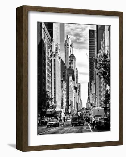 Urban Scene, Architecture and Buildings, Midtown Manhattan, NYC, USA, Black and White Photography-Philippe Hugonnard-Framed Photographic Print