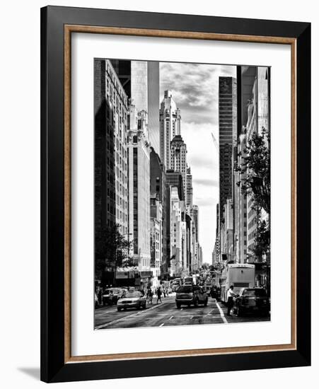 Urban Scene, Architecture and Buildings, Midtown Manhattan, NYC, USA, Black and White Photography-Philippe Hugonnard-Framed Photographic Print