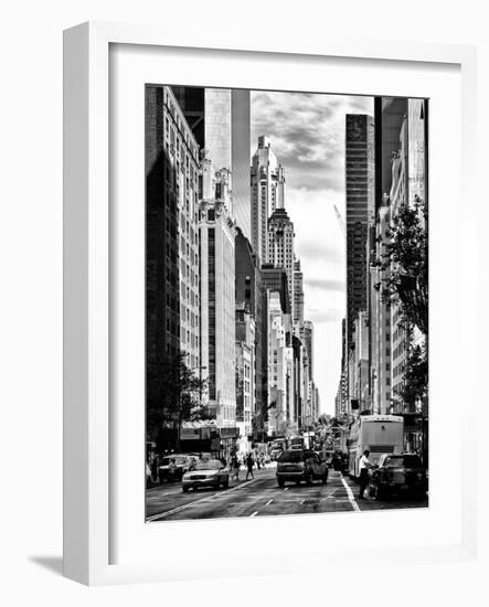 Urban Scene, Architecture and Buildings, Midtown Manhattan, NYC, USA, Black and White Photography-Philippe Hugonnard-Framed Photographic Print