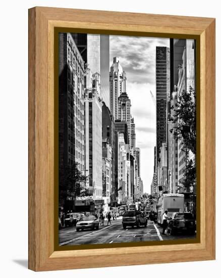 Urban Scene, Architecture and Buildings, Midtown Manhattan, NYC, USA, Black and White Photography-Philippe Hugonnard-Framed Premier Image Canvas