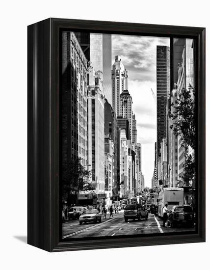 Urban Scene, Architecture and Buildings, Midtown Manhattan, NYC, USA, Black and White Photography-Philippe Hugonnard-Framed Premier Image Canvas