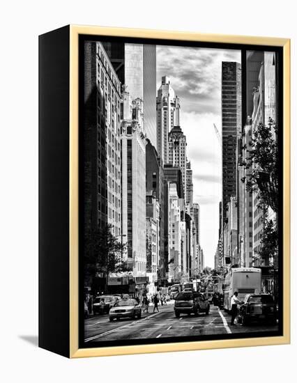 Urban Scene, Architecture and Buildings, Midtown Manhattan, NYC, USA, Black and White Photography-Philippe Hugonnard-Framed Premier Image Canvas