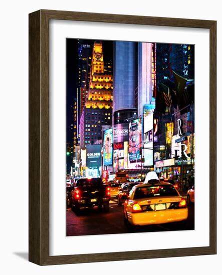 Urban Scene by Night, Times Square, Manhattan, New York City, United States-Philippe Hugonnard-Framed Photographic Print