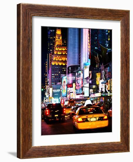 Urban Scene by Night, Times Square, Manhattan, New York City, United States-Philippe Hugonnard-Framed Photographic Print