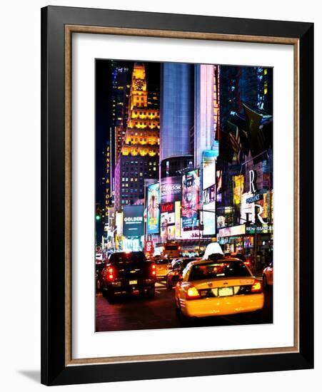 Urban Scene by Night, Times Square, Manhattan, New York City, United States-Philippe Hugonnard-Framed Photographic Print