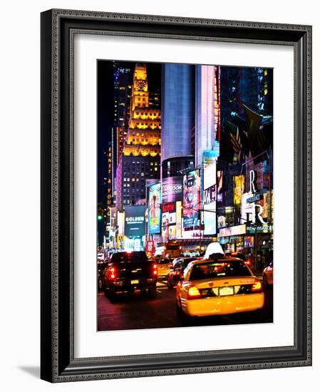 Urban Scene by Night, Times Square, Manhattan, New York City, United States-Philippe Hugonnard-Framed Photographic Print