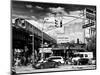 Urban Scene, Coney Island Av and Subway Station, Brooklyn, Ny, US, USA, Black and White Photography-Philippe Hugonnard-Mounted Photographic Print