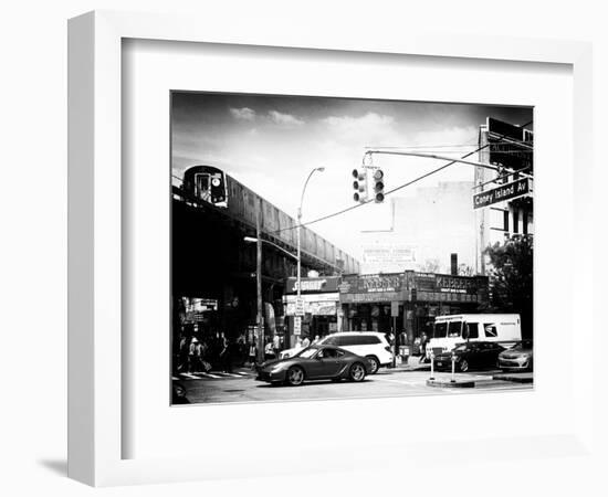 Urban Scene, Coney Island Av and Subway Station, Brooklyn, Ny, US, USA, Old-Philippe Hugonnard-Framed Photographic Print