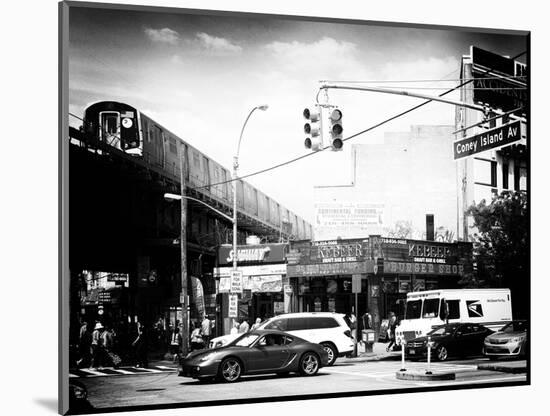 Urban Scene, Coney Island Av and Subway Station, Brooklyn, Ny, US, USA, Old-Philippe Hugonnard-Mounted Photographic Print
