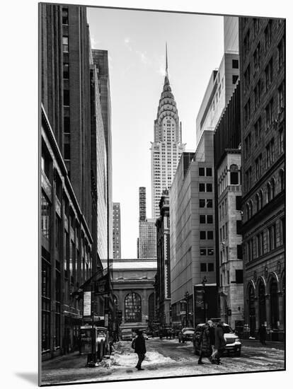 Urban Scene in Winter at Grand Central Terminal in New York City with the Chrysler Building-Philippe Hugonnard-Mounted Photographic Print