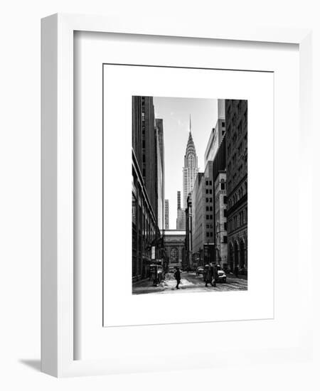 Urban Scene in Winter at Grand Central Terminal in New York City with the Chrysler Building-Philippe Hugonnard-Framed Premium Giclee Print