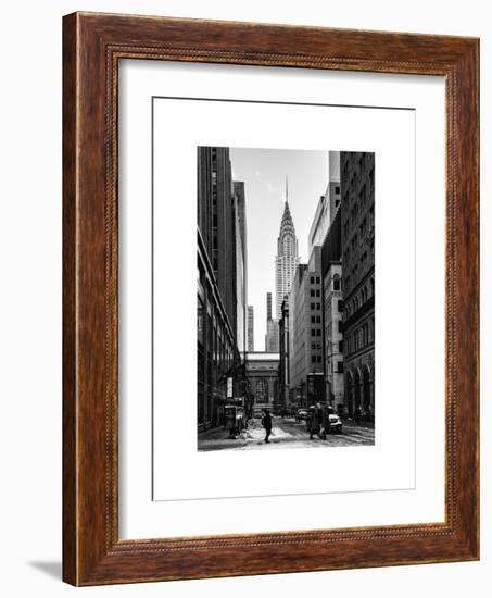 Urban Scene in Winter at Grand Central Terminal in New York City with the Chrysler Building-Philippe Hugonnard-Framed Art Print