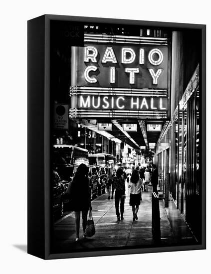 Urban Scene, Radio City Music Hall by Night, Manhattan, Times Square, New York, Classic-Philippe Hugonnard-Framed Premier Image Canvas
