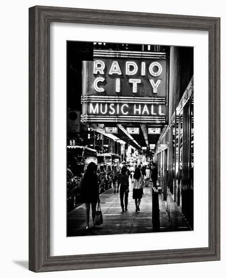 Urban Scene, Radio City Music Hall by Night, Manhattan, Times Square, New York, Classic-Philippe Hugonnard-Framed Photographic Print