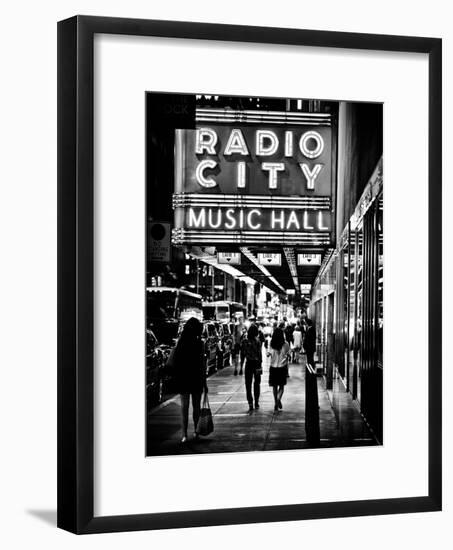 Urban Scene, Radio City Music Hall by Night, Manhattan, Times Square, New York, Classic-Philippe Hugonnard-Framed Photographic Print