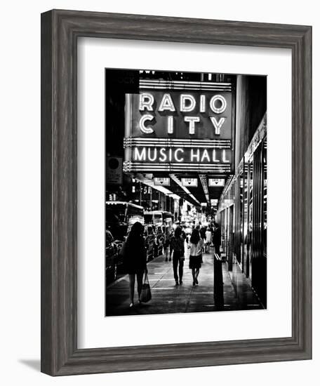 Urban Scene, Radio City Music Hall by Night, Manhattan, Times Square, New York, Classic-Philippe Hugonnard-Framed Photographic Print