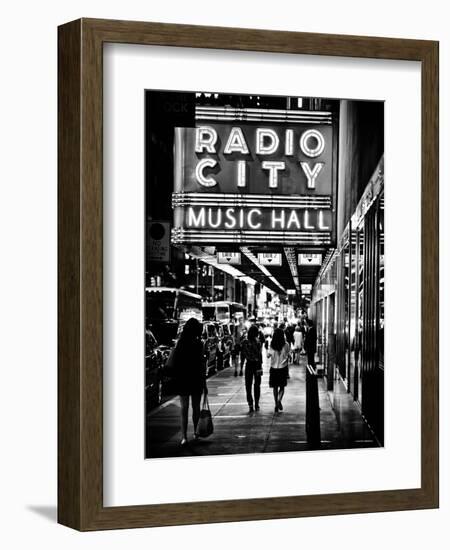 Urban Scene, Radio City Music Hall by Night, Manhattan, Times Square, New York, Classic-Philippe Hugonnard-Framed Photographic Print