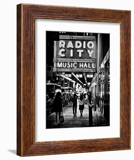 Urban Scene, Radio City Music Hall by Night, Manhattan, Times Square, New York, Classic-Philippe Hugonnard-Framed Photographic Print