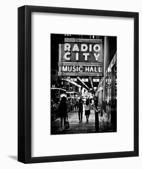 Urban Scene, Radio City Music Hall by Night, Manhattan, Times Square, New York, Classic-Philippe Hugonnard-Framed Photographic Print