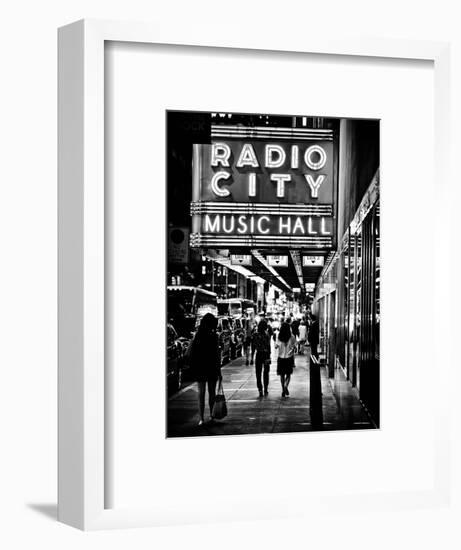 Urban Scene, Radio City Music Hall by Night, Manhattan, Times Square, New York, Classic-Philippe Hugonnard-Framed Photographic Print