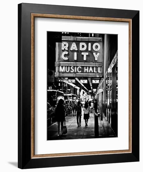 Urban Scene, Radio City Music Hall by Night, Manhattan, Times Square, New York, Classic-Philippe Hugonnard-Framed Photographic Print