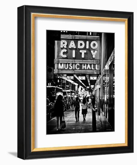 Urban Scene, Radio City Music Hall by Night, Manhattan, Times Square, New York, Classic-Philippe Hugonnard-Framed Photographic Print