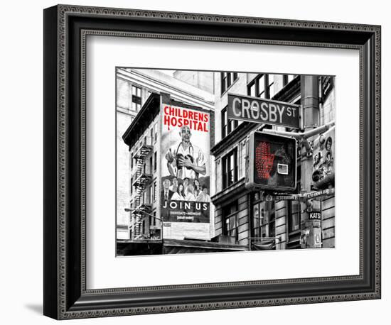 Urban Scene, Wall Advertising "Childrens Hospital", Crosby Street, Broadway, Manhattan, NYC Colors-Philippe Hugonnard-Framed Photographic Print