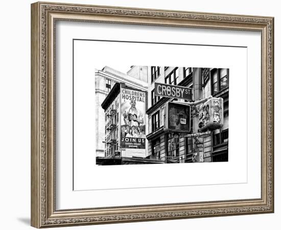 Urban Scene, Wall Advertising "Childrens Hospital", Crosby Street, Broadway, Manhattan, NYC-Philippe Hugonnard-Framed Art Print