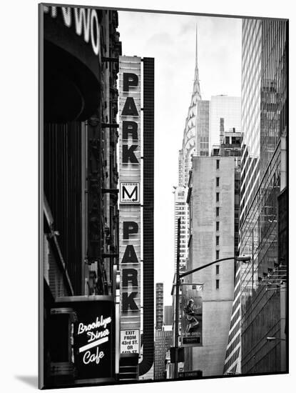 Urban Scene with Chrysler Building, Times Square, Manhattan, New York, Black and White Photography-Philippe Hugonnard-Mounted Photographic Print