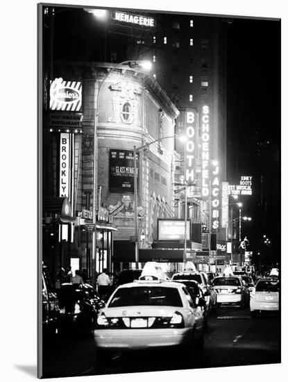 Urban Scene with Yellow Cab by Night at Times Square, Manhattan, NYC, Classic Old-Philippe Hugonnard-Mounted Photographic Print