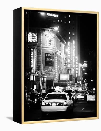 Urban Scene with Yellow Cab by Night at Times Square, Manhattan, NYC, Classic Old-Philippe Hugonnard-Framed Premier Image Canvas