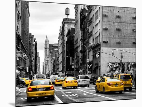 Urban Scene with Yellow Cab in Broadway-Philippe Hugonnard-Mounted Photographic Print