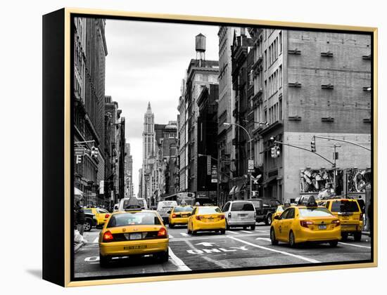 Urban Scene with Yellow Cab in Broadway-Philippe Hugonnard-Framed Premier Image Canvas