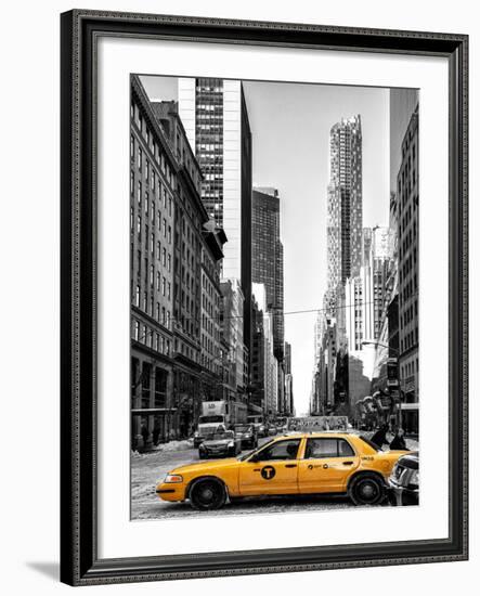 Urban Scene with Yellow Taxis-Philippe Hugonnard-Framed Photographic Print