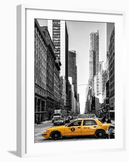 Urban Scene with Yellow Taxis-Philippe Hugonnard-Framed Photographic Print