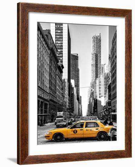 Urban Scene with Yellow Taxis-Philippe Hugonnard-Framed Photographic Print