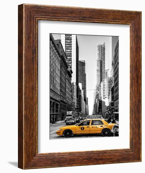 Urban Scene with Yellow Taxis-Philippe Hugonnard-Framed Art Print