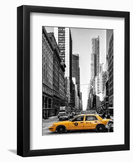 Urban Scene with Yellow Taxis-Philippe Hugonnard-Framed Art Print