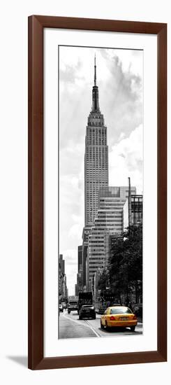 Urban Scene, Yellow Cab and Empire State Buildings View, Midtown Manhattan, NYC-Philippe Hugonnard-Framed Photographic Print