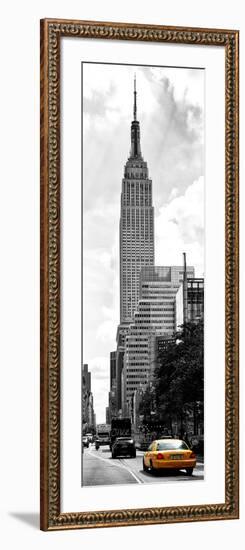 Urban Scene, Yellow Cab and Empire State Buildings View, Midtown Manhattan, NYC-Philippe Hugonnard-Framed Photographic Print