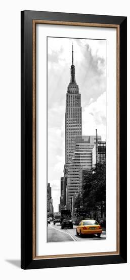 Urban Scene, Yellow Cab and Empire State Buildings View, Midtown Manhattan, NYC-Philippe Hugonnard-Framed Photographic Print