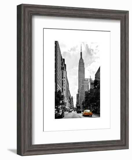 Urban Scene, Yellow Cab, Empire State Buildings and Macy's Views, Midtown Manhattan, NYC-Philippe Hugonnard-Framed Art Print