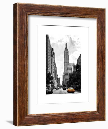 Urban Scene, Yellow Cab, Empire State Buildings and Macy's Views, Midtown Manhattan, NYC-Philippe Hugonnard-Framed Art Print