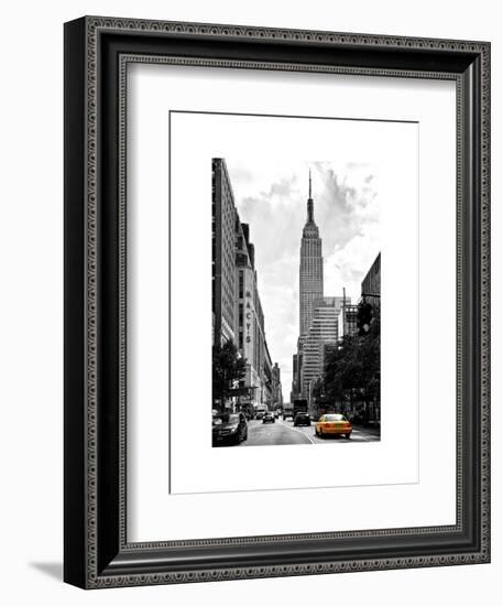 Urban Scene, Yellow Cab, Empire State Buildings and Macy's Views, Midtown Manhattan, NYC-Philippe Hugonnard-Framed Art Print