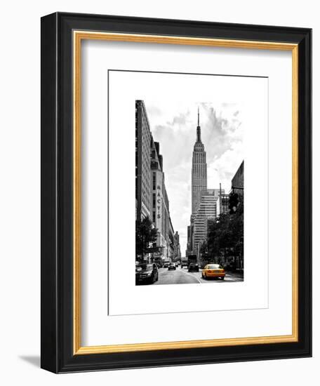 Urban Scene, Yellow Cab, Empire State Buildings and Macy's Views, Midtown Manhattan, NYC-Philippe Hugonnard-Framed Art Print