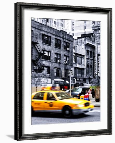 Urban Scene, Yellow Taxi, 34th St, Downtown Manhattan, New York, United States, Art Colors-Philippe Hugonnard-Framed Photographic Print